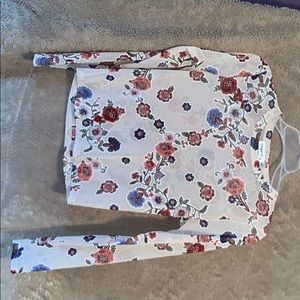 Sheer Long sleeved Floral Top